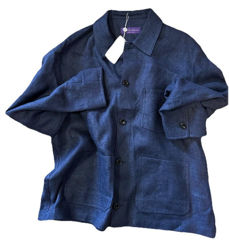 Ralph Lauren Purple Label Burnham Linen & Silk Jacket Navy 46 US/56 Eu New $1995