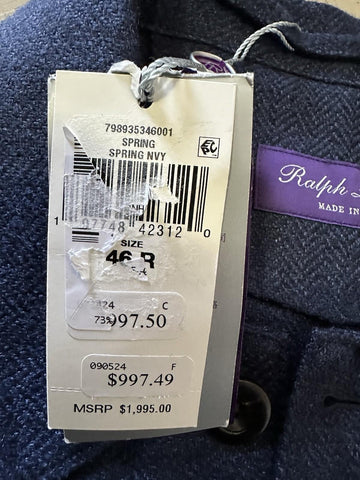 Ralph Lauren Purple Label Burnham Linen & Silk Jacket Navy 46 US/56 Eu New $1995