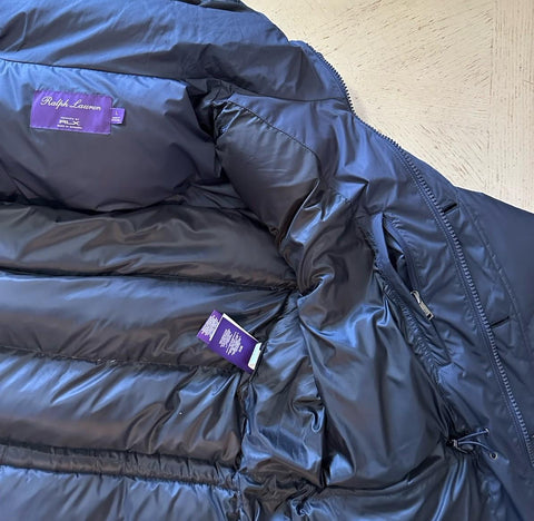 Ralph Lauren Purple Label RLX Faux Fur Hooded Trim Down Puffer Jacket Navy L New