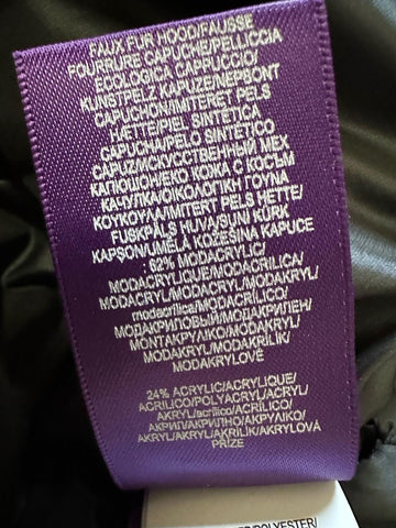 Ralph Lauren Purple Label RLX Faux Fur Hooded Trim Down Puffer Jacket Navy L New