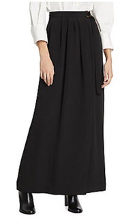 New $3900 Loro Piana Athina Cady Wrap Maxi Skirt Black 44/10 Italy