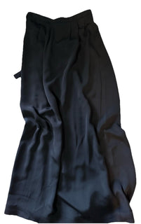 New $3900 Loro Piana Athina Cady Wrap Maxi Skirt Black 44/10 Italy
