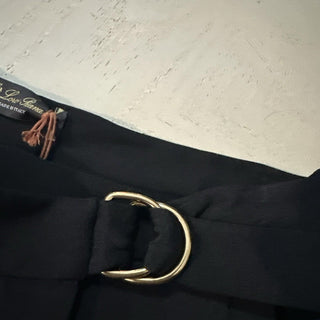 New $3900 Loro Piana Athina Cady Wrap Maxi Skirt Black 44/10 Italy