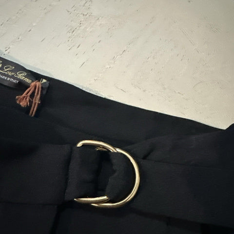 New $3900 Loro Piana Athina Cady Wrap Maxi Skirt Black 44/10 Italy