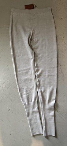 New $1800 Loro Piana Stretch-Virgin Wool Slim Fit Leggings NATURAL MELANGE S