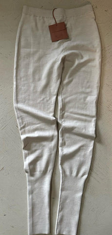 New $1800 Loro Piana Stretch-Virgin Wool Slim Fit Leggings NATURAL MELANGE S