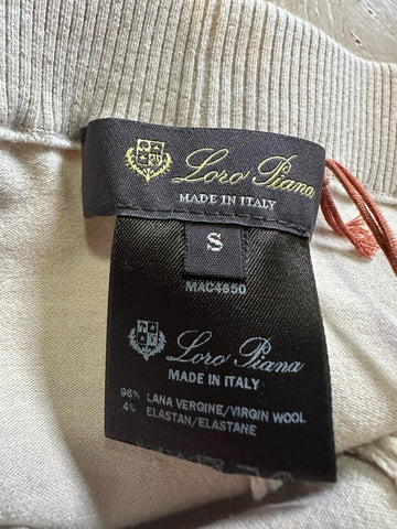 New $1800 Loro Piana Stretch-Virgin Wool Slim Fit Leggings NATURAL MELANGE S