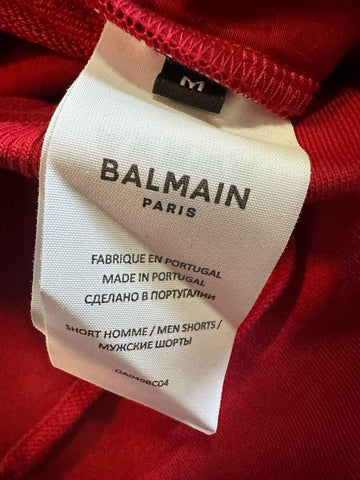 NWT $795 Balmain Men Sunset Drawstring Bermuda Shorts Red Size M Italy
