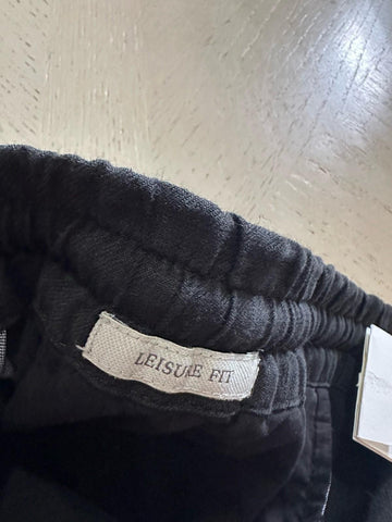 NWT $1250 Brunello Cucinelli Men Linen Drawstring Pants Black 36 US/52 Eu