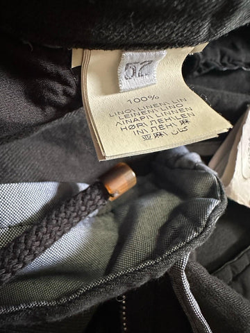 NWT $1250 Brunello Cucinelli Men Linen Drawstring Pants Black 36 US/52 Eu