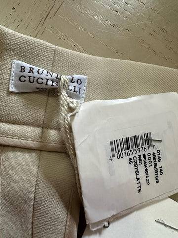 New $1995 Brunello Cucinelli Women Tailored Wide Leg Pants Color ATTE 10 US/46