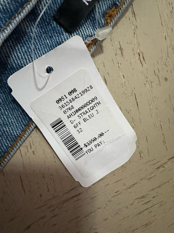 NWT $1350 Balmain Men Monogram Straight-Leg Jeans Pants Blue 32 US