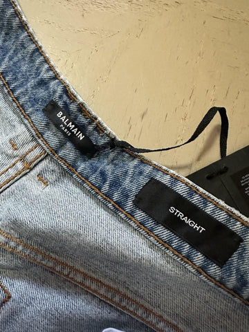 NWT $1290 Balmain Patchwork Jeans Five-Pocket Blue 34 US/50 Eu