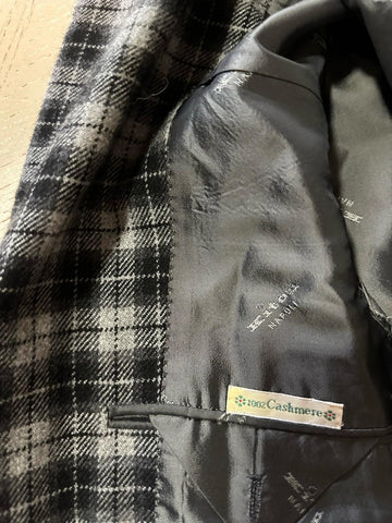 $8995 Kiton Cashmere Sport Coat Jacket Blazer Black/White 40S US/50S Eu