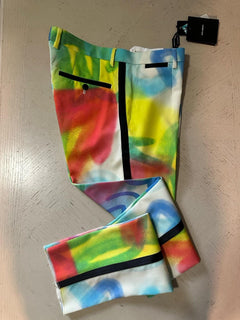 NWT $1595 Dolce&Gabbana Men Sprayed Graffiti Print Tuxedo Pants Mult 50/34 Italy