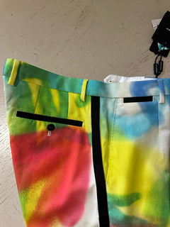 NWT $1595 Dolce&Gabbana Men Sprayed Graffiti Print Tuxedo Pants Mult 50/34 Italy