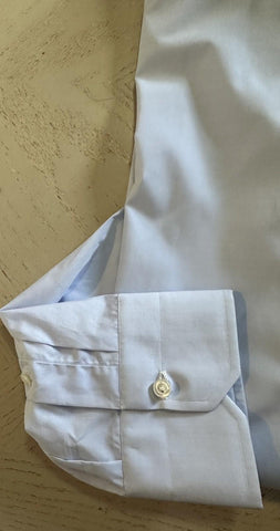 New Isaia Men’s Classic Sport Shirt Medium Blue Size 17.5/44