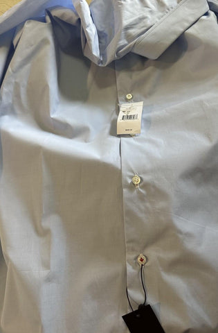 New Isaia Men’s Classic Sport Shirt Medium Blue Size 17.5/44