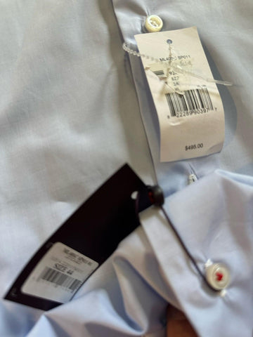 New Isaia Men’s Classic Sport Shirt Medium Blue Size 17.5/44