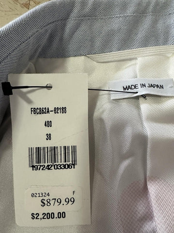 New $2200 Thom Browne Women Single-Button Blazer Jacket LT Blue 38/2