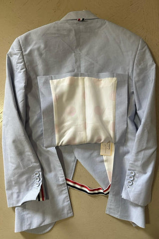 New $2200 Thom Browne Women Single-Button Blazer Jacket LT Blue 38/2