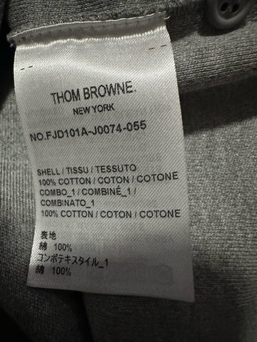 New $990 Thom Browne Women Cotton Piqué Mini Polo Dress Grey 40/4 Italy