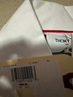 New $990 Thom Browne Women Cotton Piqué Mini Polo Dress Grey 40/4 Italy