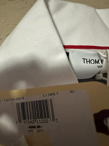 New $990 Thom Browne Women Cotton Piqué Mini Polo Dress Grey 40/4 Italy