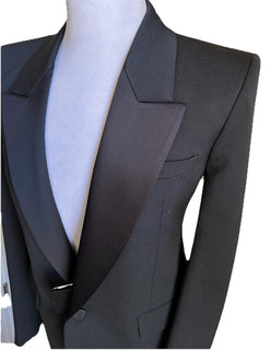 Saint Laurent Men’s Tuxedo Blazer Jacket Black 40R US/50R Eu New $3400