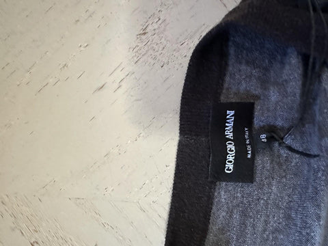 Giorgio Armani Men Cashmere/Silk Sweater Gray/Navy 48 Eu ( S-M ) New $2095