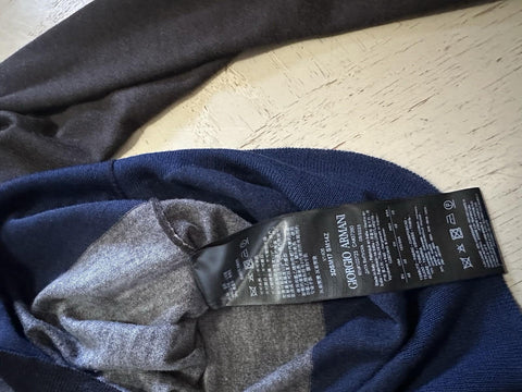 Giorgio Armani Men Cashmere/Silk Sweater Gray/Navy 48 Eu ( S-M ) New $2095