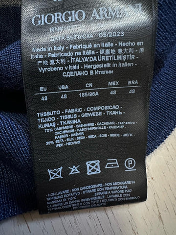 Giorgio Armani Men Cashmere/Silk Sweater Gray/Navy 48 Eu ( S-M ) New $2095