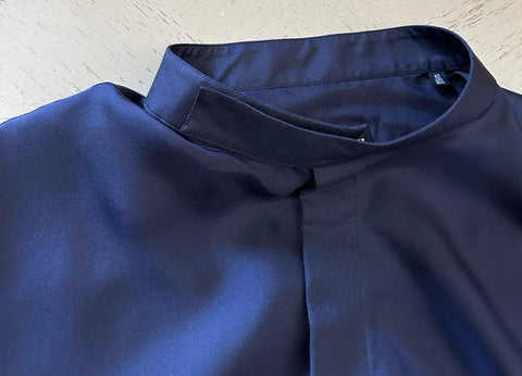 Giorgio Armani Mens Silk Dress Shirt Navy Size 42/16.5 New $1195 Italy