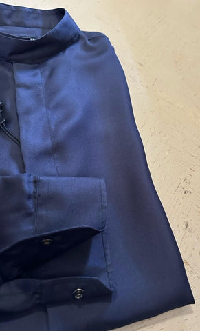 Giorgio Armani Mens Silk Dress Shirt Navy Size 42/16.5 New $1195 Italy