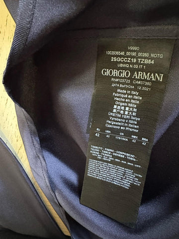 Giorgio Armani Mens Silk Dress Shirt Navy Size 42/16.5 New $1195 Italy