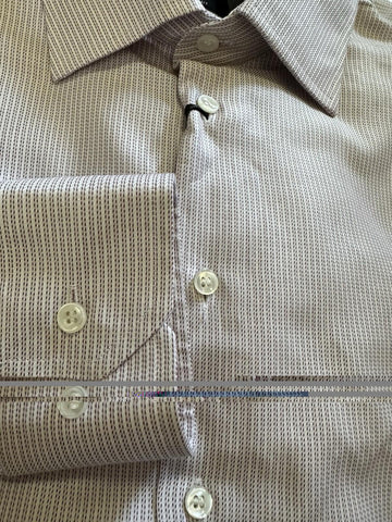 Giorgio Armani Mens Dress Shirt White/LT Pink Size 44/17.5 New $525 Italy