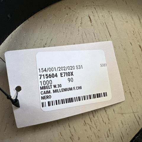 New $2250 Gucci Men Gucci Caiman Crocodile belt GG Buckle Black 90/36 715604