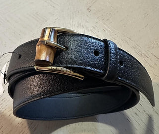 New Gucci Men Belt with bamboo buckle Black 120/48 699954