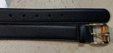 New Gucci Men Belt with bamboo buckle Black 120/48 699954