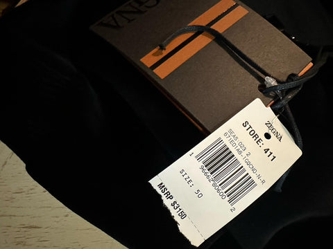 New $3150 ZEGNA Couture Velvet Zipped Jacket Coat Black 40 US/50 Eu Switzerland