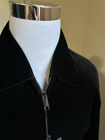 New $3150 ZEGNA Couture Velvet Zipped Jacket Coat Black 40 US/50 Eu Switzerland