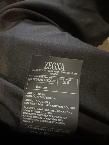 New $3150 ZEGNA Couture Velvet Zipped Jacket Coat Black 40 US/50 Eu Switzerland