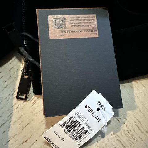 New $3150 ZEGNA Couture Velvet Zipped Jacket Coat Black 44 US/54 Eu Switzerland