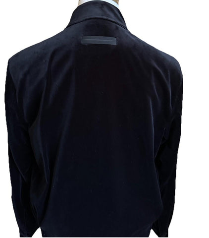 New $3150 ZEGNA Couture Velvet Zipped Jacket Coat Black 44 US/54 Eu Switzerland