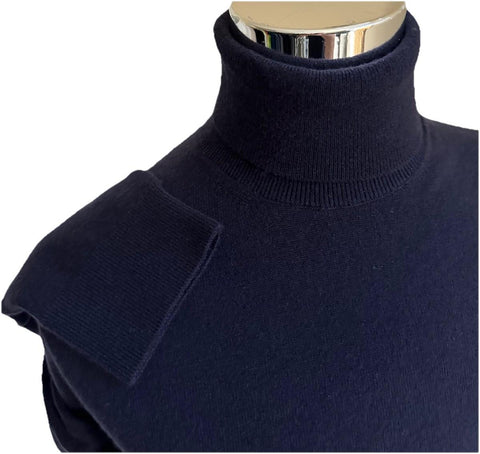 NWT ZEGNA Long Sleeve Cashmere Turtleneck Sweater Navy 50 Eu/M