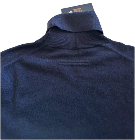 NWT ZEGNA Long Sleeve Cashmere Turtleneck Sweater Navy 50 Eu/M