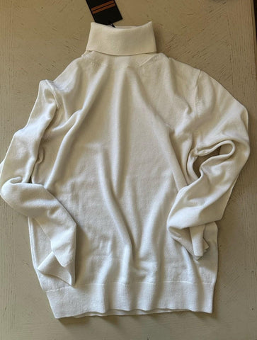 NWT ZEGNA Long Sleeve Cashmere Turtleneck Sweater White 50 Eu/M