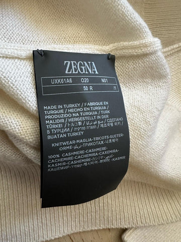 NWT ZEGNA Long Sleeve Cashmere Turtleneck Sweater White 50 Eu/M