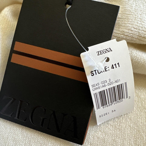 NWT ZEGNA Long Sleeve Cashmere Turtleneck Sweater White 54 Eu/XL