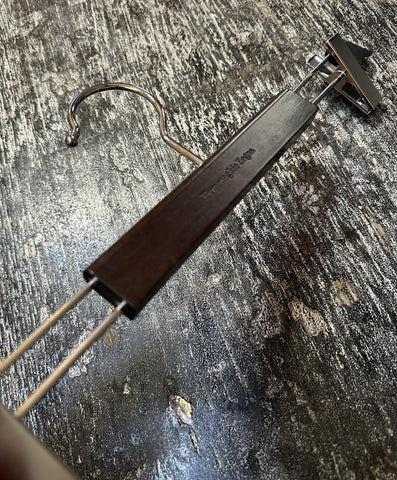 New Ermenegildo Zegna Non-slip Wood Pants Hanger DK Brown